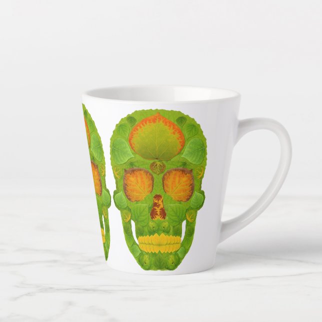 Taza De Café Latte Aspen Leaf Skull 10 (Derecha)