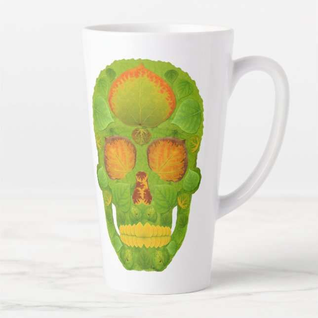 Taza De Café Latte Aspen Leaf Skull 10 (Derecha)