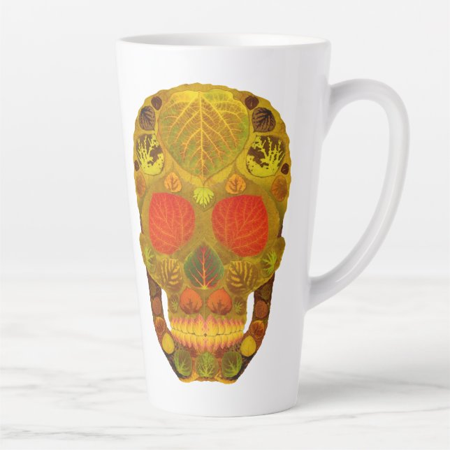 Taza De Café Latte Aspen Leaf Skull 12 (Derecha)