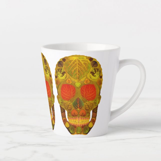 Taza De Café Latte Aspen Leaf Skull 12 (Derecha)