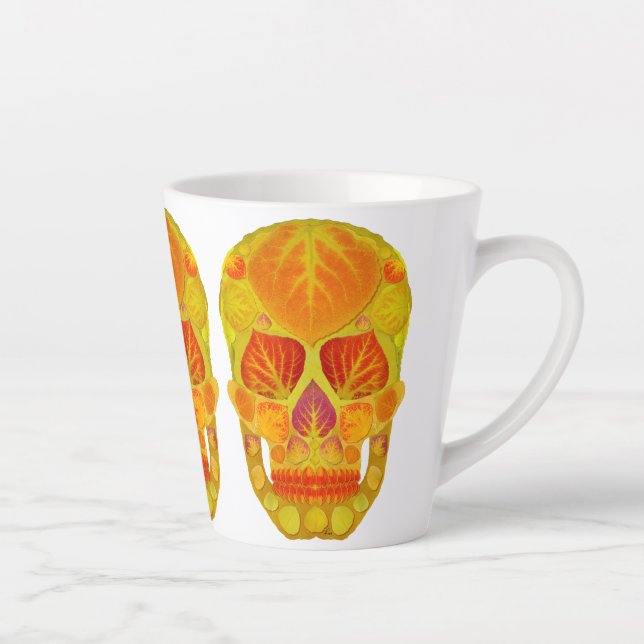 Taza De Café Latte Aspen Leaf Skull 13 (Derecha)