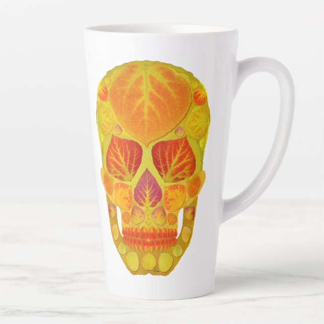 Taza De Café Latte Aspen Leaf Skull 13 (Derecha)