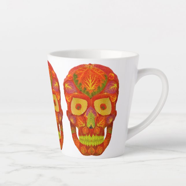 Taza De Café Latte Aspen Leaf Skull 16 (Derecha)