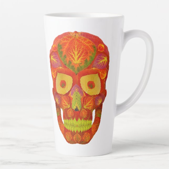 Taza De Café Latte Aspen Leaf Skull 16 (Derecha)