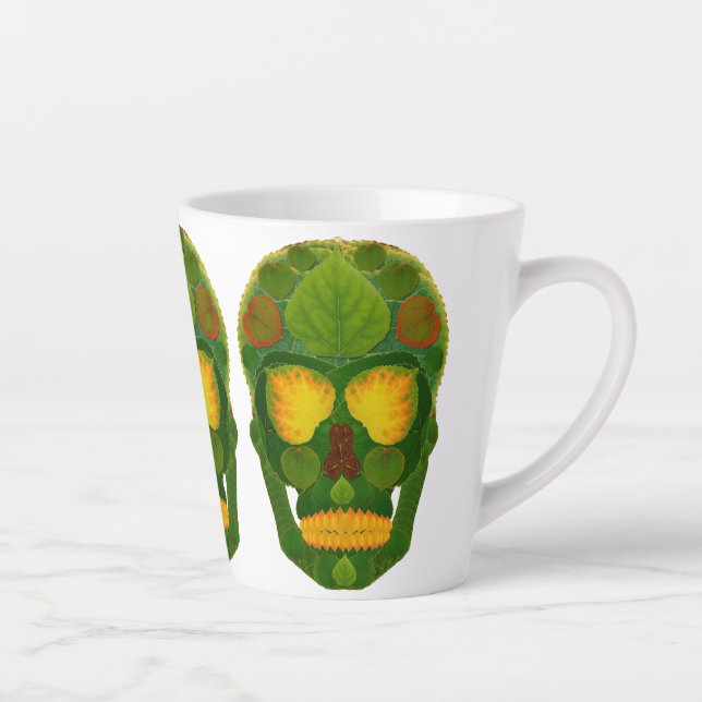 Taza De Café Latte Aspen Leaf Skull 9 (Derecha)