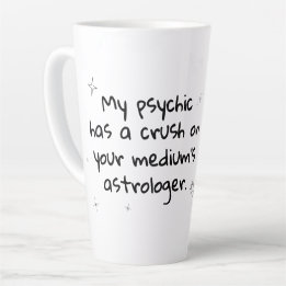 Taza De Café Latte Astrología mediana psíquica latte mug