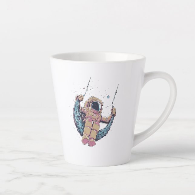 Taza De Café Latte Astronauta (Derecha)