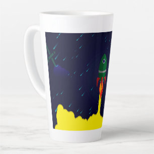 Taza De Café Latte Astronauta de astrología espacial de cohete