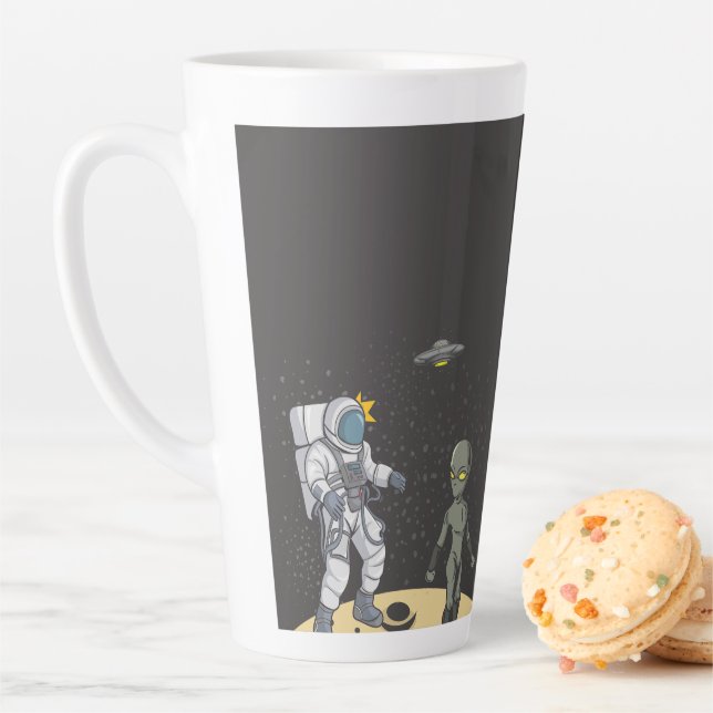 Taza De Café Latte Astronauta y extranjera (In situ)