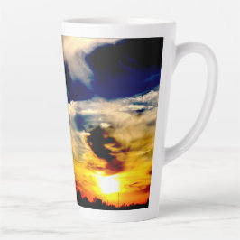 Taza De Café Latte Atardecer
