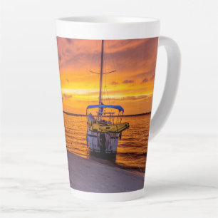 Taza De Café Latte Atardecer de Fuego Navarre Florida