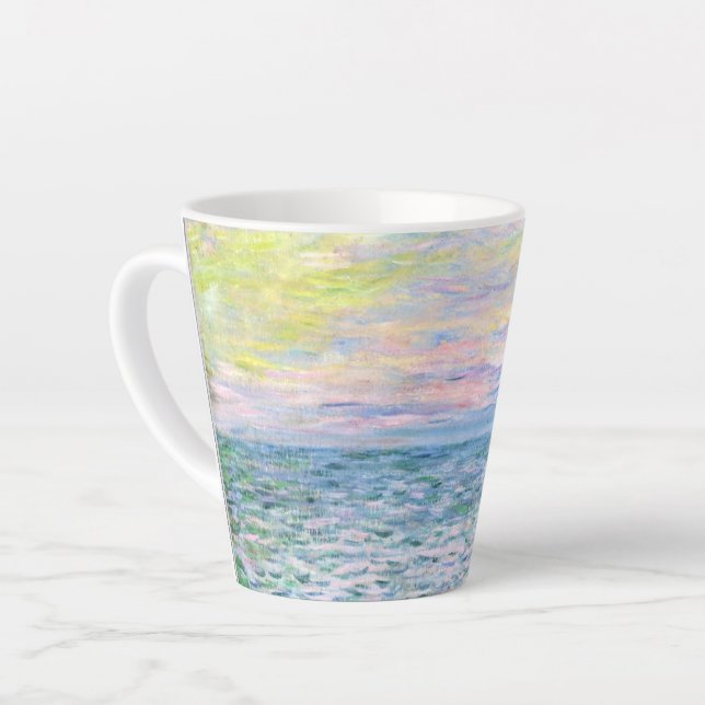 Taza De Café Latte Atardecer en Pourville por Claude Monet (Ángulo izquierdo)