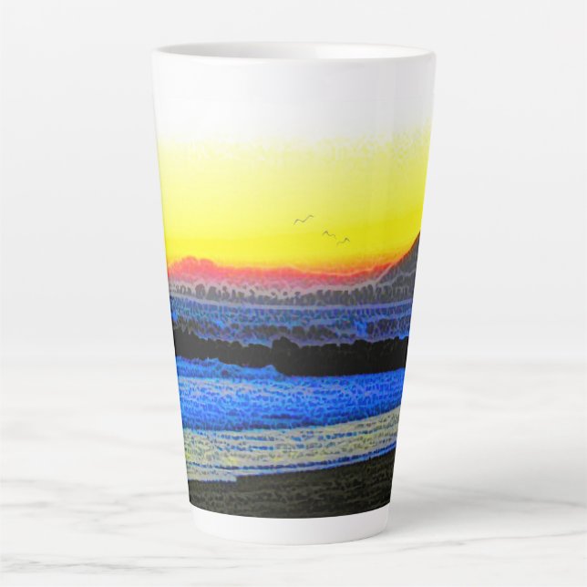 Taza De Café Latte Atardecer Místico  (Anverso)