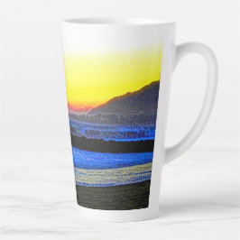 Taza De Café Latte Atardecer Místico 