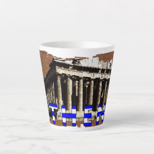 Taza De Café Latte Atenas Grecia Parthenon Latte Mug