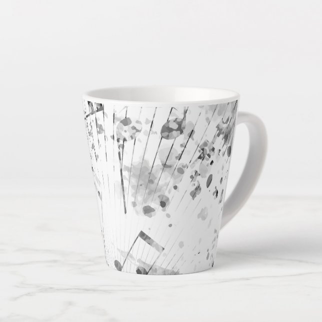 Taza De Café Latte Atmósfera musical 1 (Ángulo derecho)