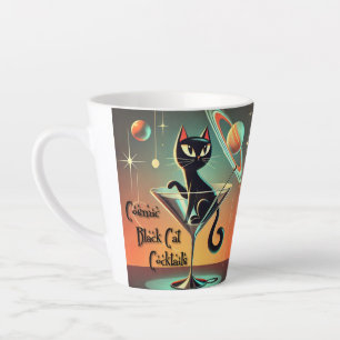 Taza De Café Latte Atómico espacio futurista edad Black Cat Martini