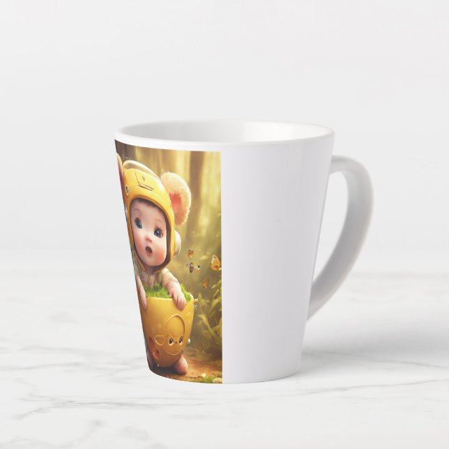Taza De Café Latte atragantar a mamá y niños (Ángulo derecho)