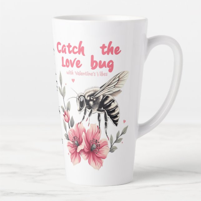 Taza De Café Latte Atrapar al El día de San Valentín de Love Bug (Derecha)