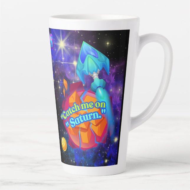 Taza De Café Latte Atrápenme a Saturno (Derecha)
