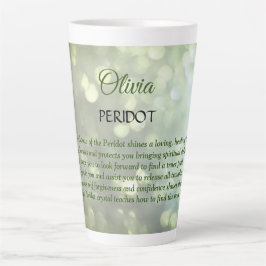 Taza De Café Latte August Birthstone Peridot