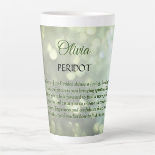 Taza De Café Latte August Birthstone Peridot