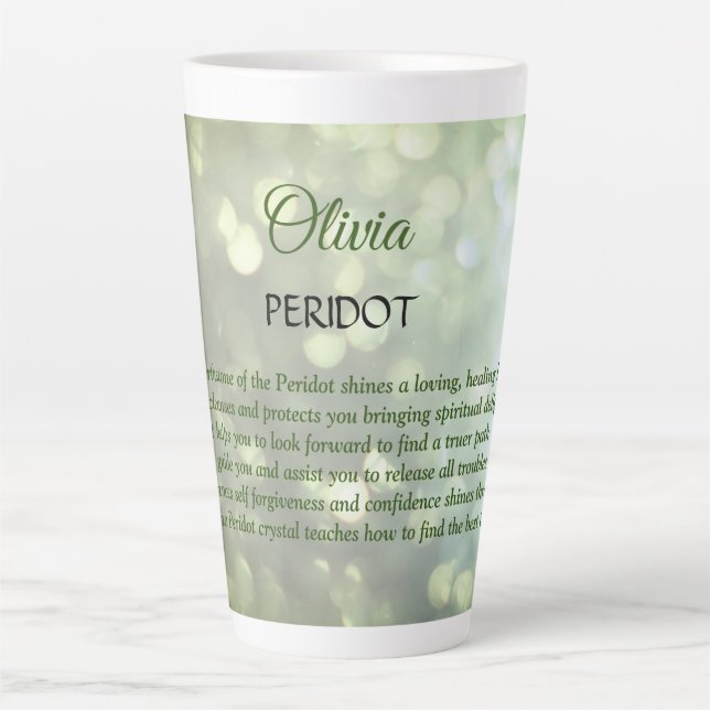 Taza De Café Latte August Birthstone Peridot (Anverso)