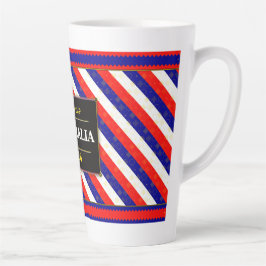 Taza De Café Latte Australia Football Fan Flag Colors Stripe Pattern 