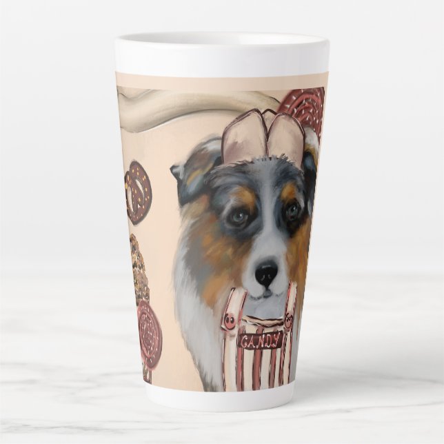 TAZA DE CAFÉ LATTE AUSTRALIAN SHEPHERD (Anverso)