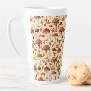 Taza De Café Latte Autumn Mushrooms