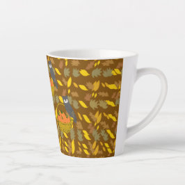 Taza De Café Latte Autumn Owl Pumpkin Pattern Latte Mug	