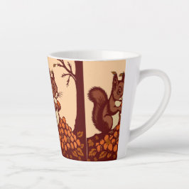 Taza De Café Latte 🐿️ Autumn Squirrel Latte Mug 