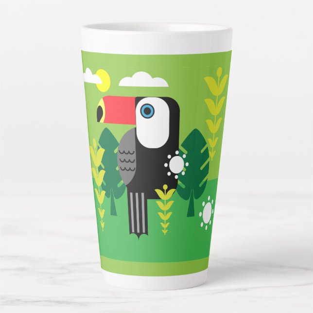 Taza De Café Latte Ave Tropical Turca (Anverso)