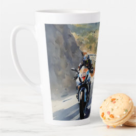 Taza De Café Latte Aventura de alta velocidad en el vibrante paisaje