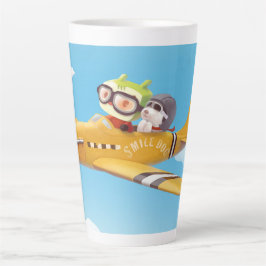 Taza De Café Latte Aventura voladora con perro