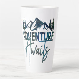 Taza De Café Latte Aventuras de aventura, montaña