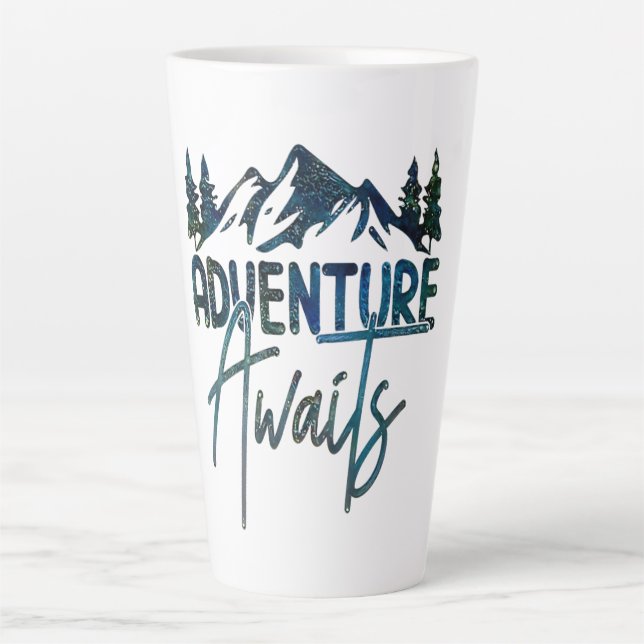 Taza De Café Latte Aventuras de aventura, montaña (Anverso)