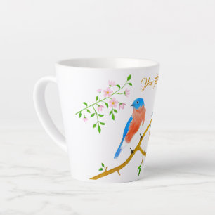 Taza De Café Latte Aves azules