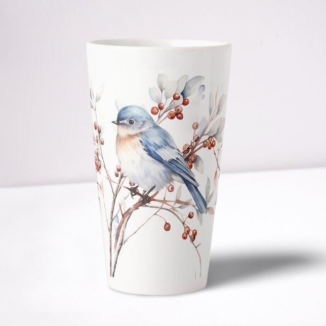 Taza De Café Latte Aves Azules y Boxwood (Subido por el creador)