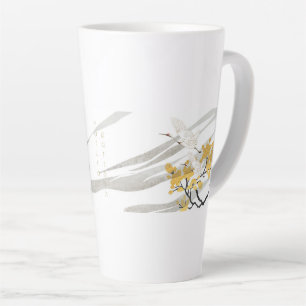 Taza De Café Latte Aves de grúa japonesas