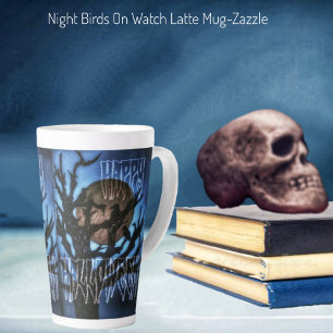 Taza De Café Latte Aves De La Noche En Ver Latte Mug