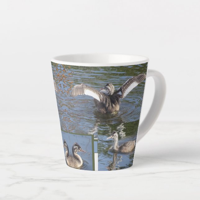 Taza De Café Latte Aves jóvenes griegas diseñan Latte Mug (Ángulo derecho)