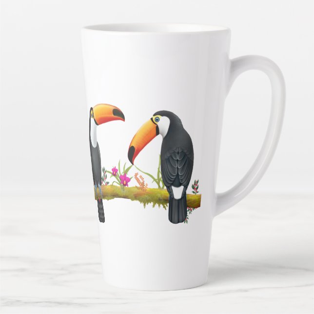 Taza De Café Latte Aves Tropicales Turcas (Derecha)
