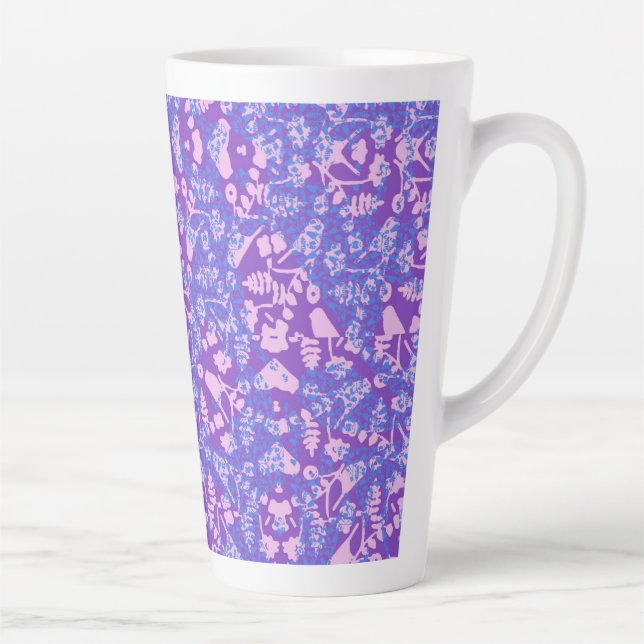 Taza De Café Latte Aves Y Flores (Derecha)