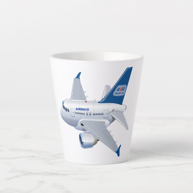 Taza De Café Latte avión personalizado (Anverso)