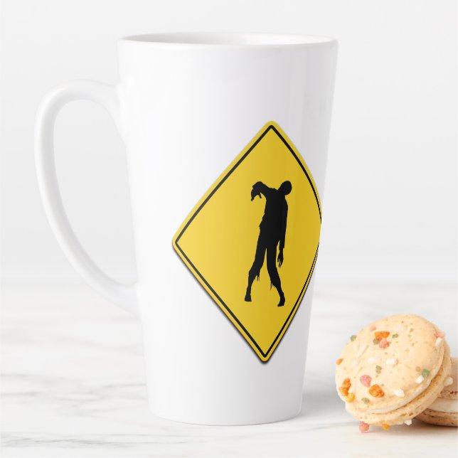 Taza De Café Latte Aviso zombi (In situ)