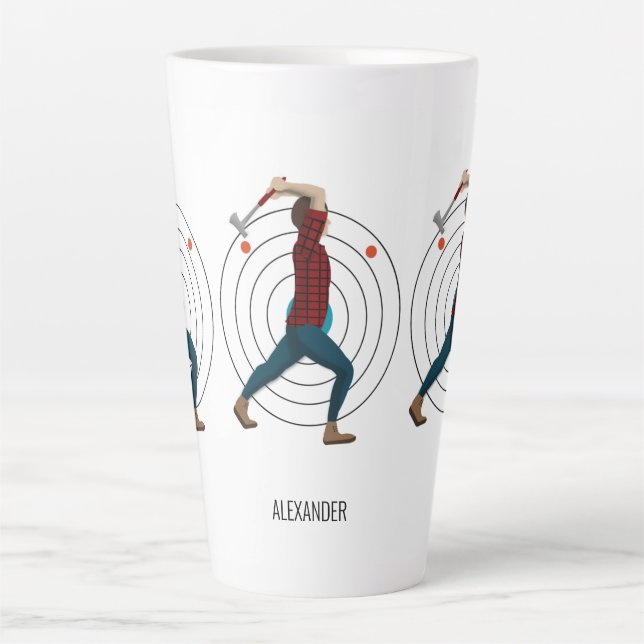Taza De Café Latte Ax Throwing (Anverso)