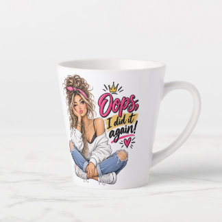 Taza De Café Latte ¡Ay, lo hice otra vez! Taza de latte divertida y d