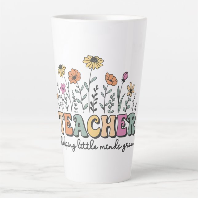 Taza De Café Latte Ayudando a crecer las mentes pequeñas - Un tributo (Anverso)