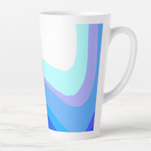 Taza De Café Latte Azul Abstracto 1112